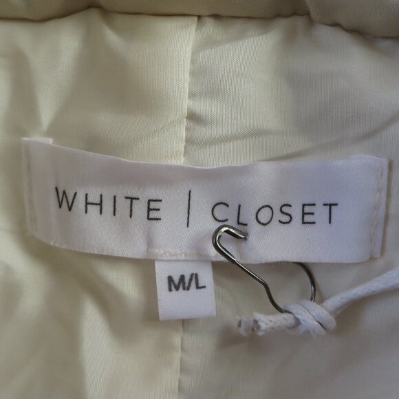 NWT White closet womens olsen short coat/jacket hooded size M/L cream #TF8187 - Picture 8 of 10
